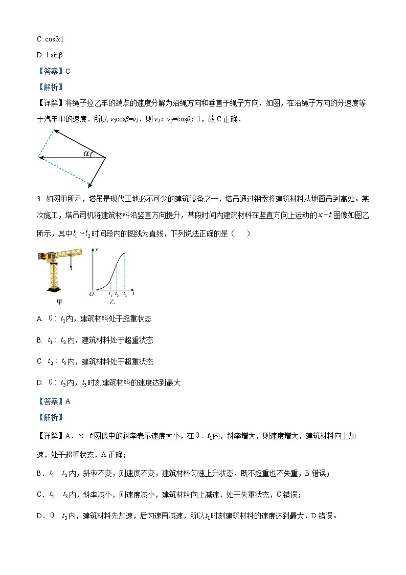43,江西省丰城中学2023-2024学年高一上学期1月期末物理试题第2页