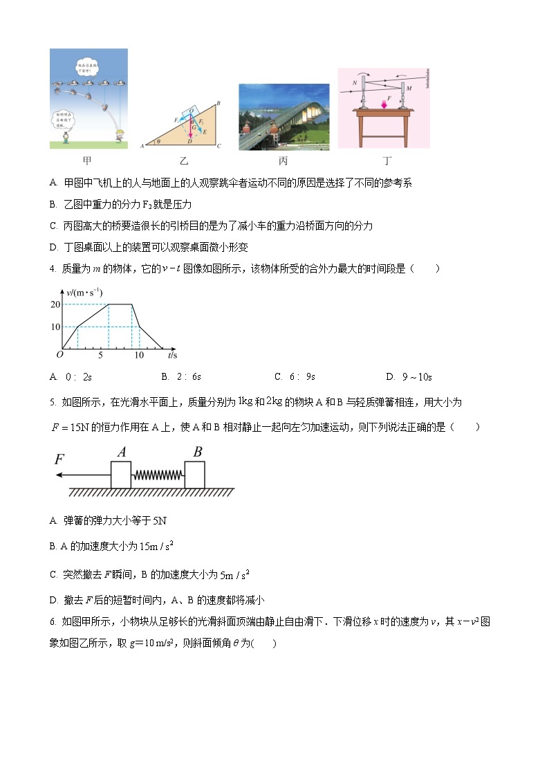 2024江西省名校联盟高一上学期1月期末考试物理含解析02