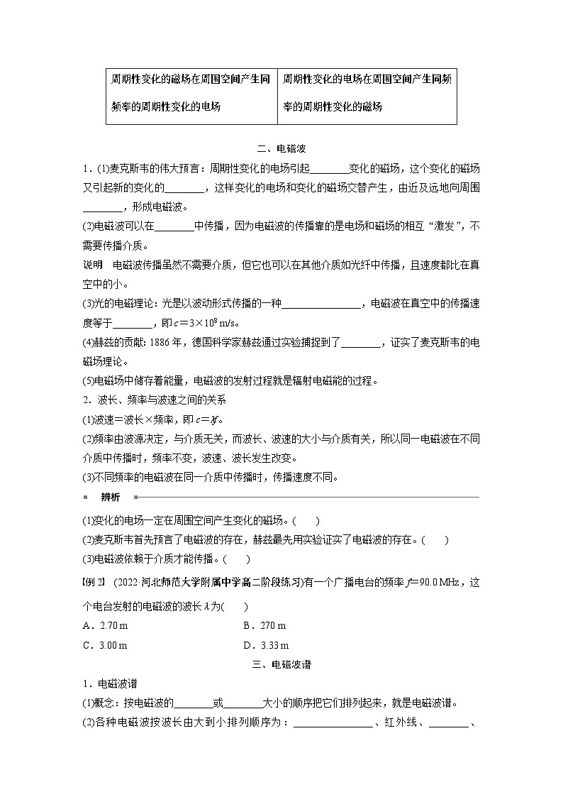 高中物理必修三 第十三章 4 电磁波的发现及应用同步学案第2页