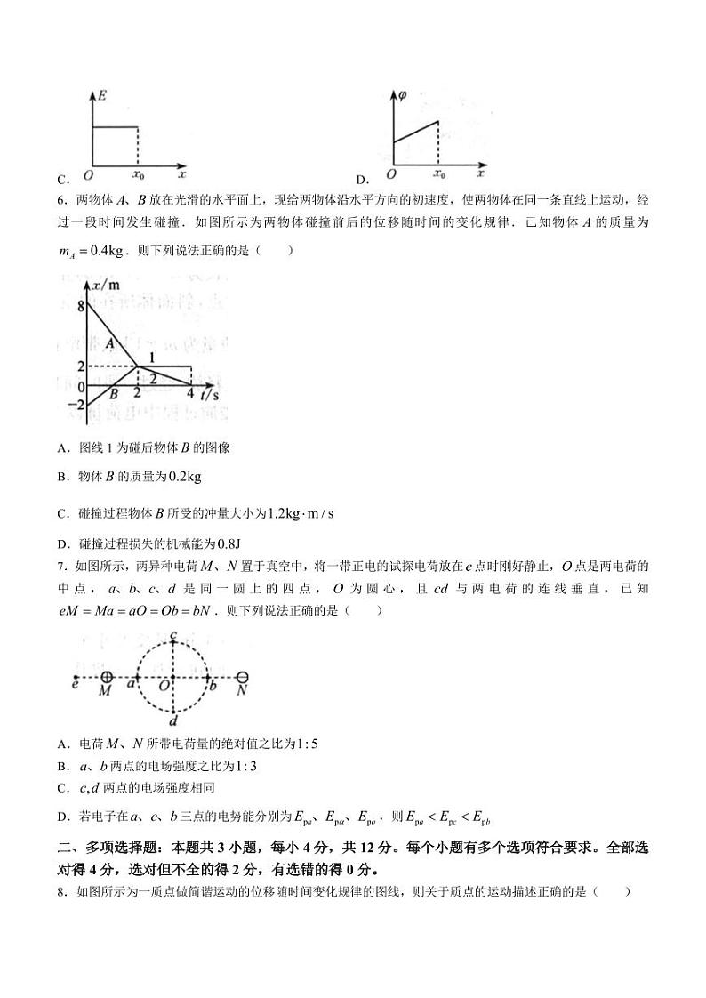 河南创新联盟TOP二十名校2023-2024学年高二下学期2月调研考试物理试题第3页