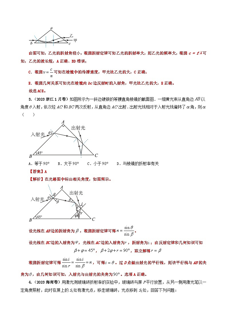 【讲通练透】专题16 光的折射、全反射专题-2024高考物理题源解密(全国通用)03