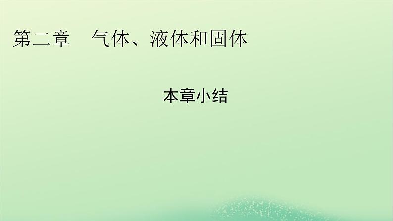 2024春高中物理第二章气体液体和固体本章小结课件(粤教版选择性必修第三册)第1页