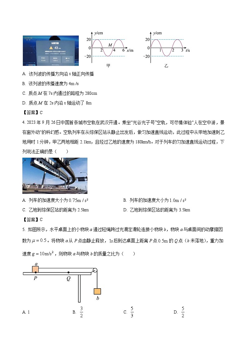2024届湖北省武汉市新洲区第一中学等部分学校高三上学期期末质量检测物理试题(Word版)02