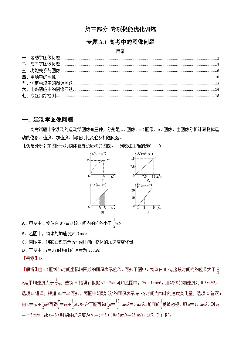 专题3.1 高考中的图像问题(解析版)第1页
