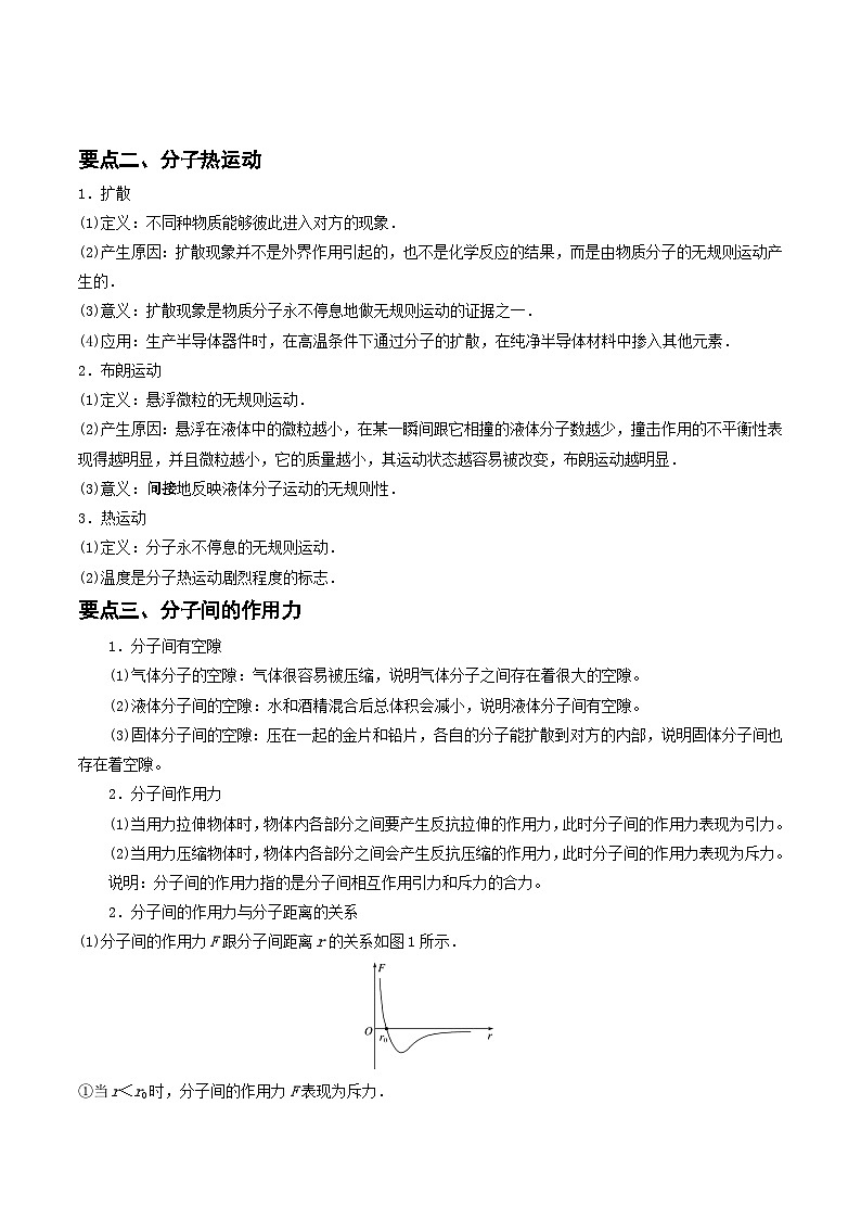 人教版2019选择性必修第三册高二物理同步精品讲义1.1分子动理论的基本内容(原卷版+解析)第2页