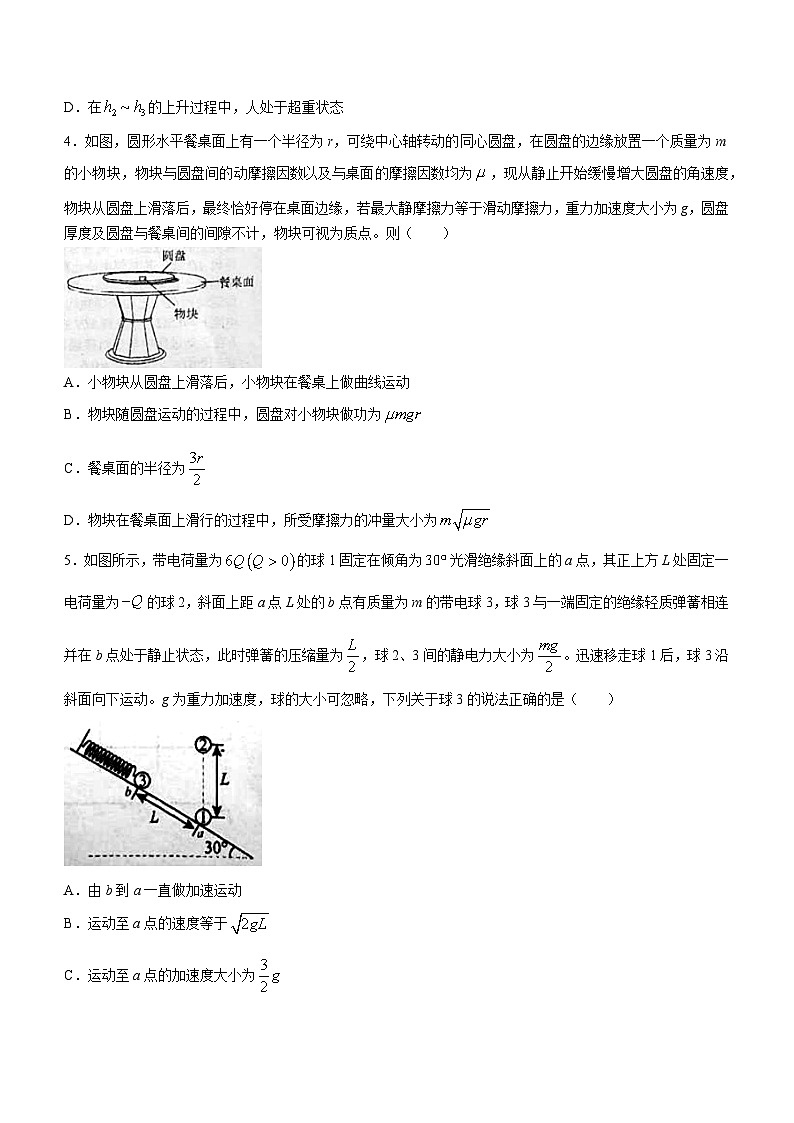 2024届湖南省衡阳市第八中学高考适应性检测物理试卷(一)(无答案)第2页