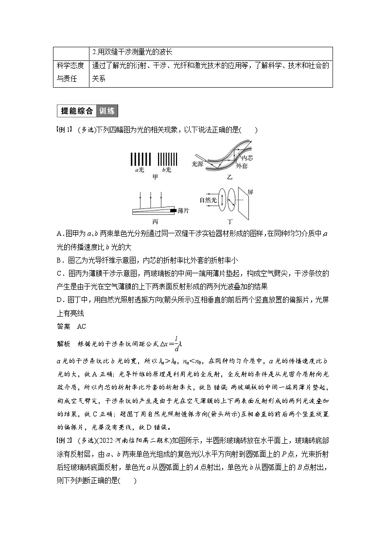 2024年高中物理新教材同步学案 选择性必修第一册 第4章 章末素养提升 (含解析)02