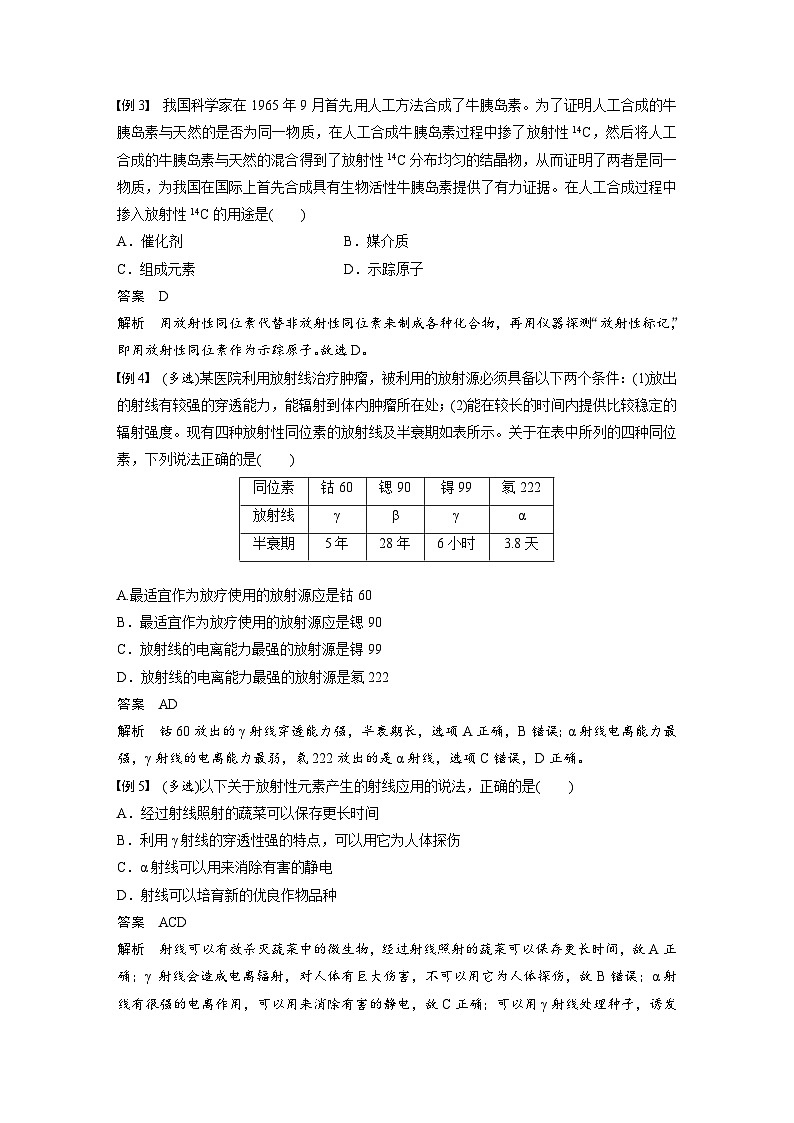 2024年高中物理新教材同步学案 选择性必修第三册  第5章 2 第2课时 核反应 放射性同位素及其应用(含解析)第3页