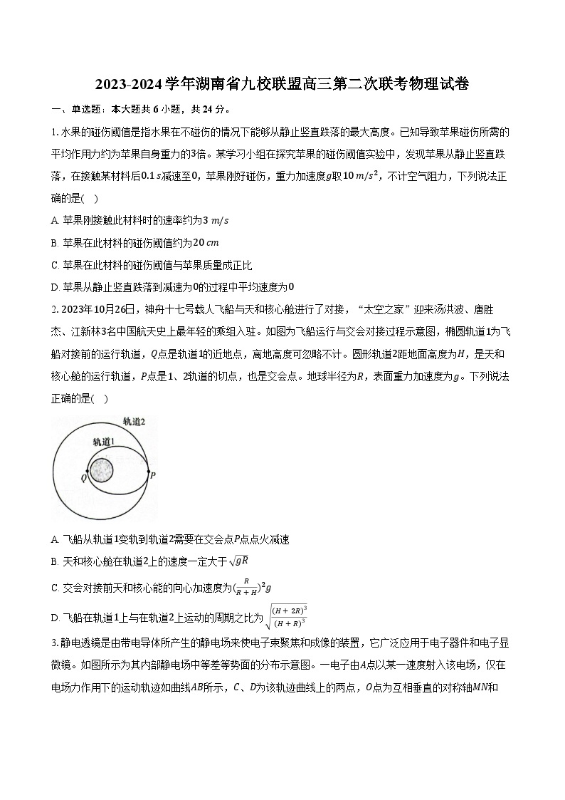 2023-2024学年湖南省九校联盟高三第二次联考物理试卷（含解析）01