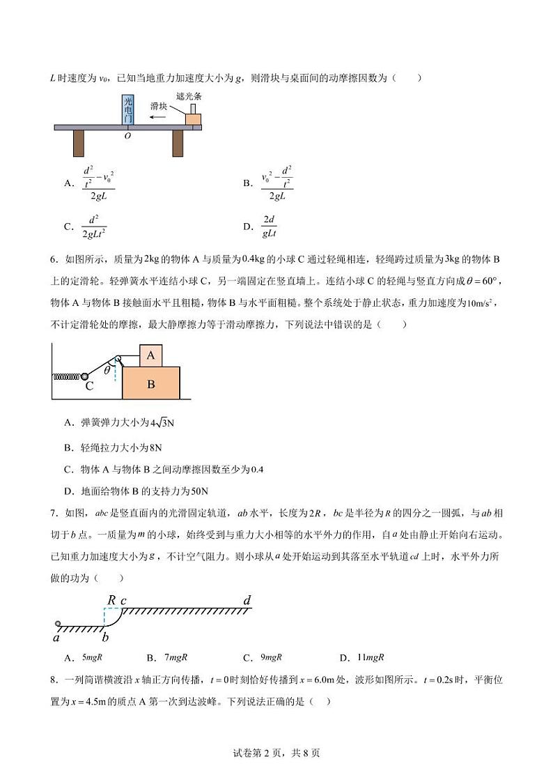 2024届江苏省高考物理重难点模拟卷第2页