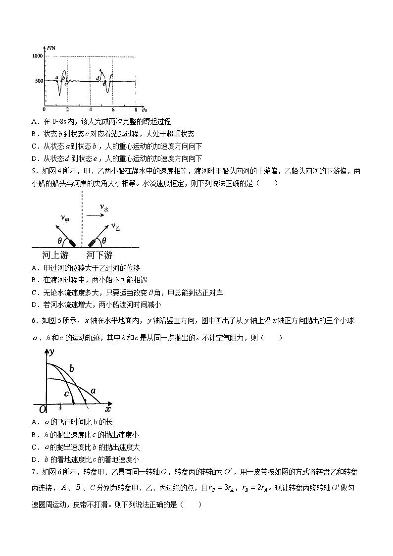 重庆市第七中学校2023-2024学年高一下学期第一次月考物理试题(无答案)第2页