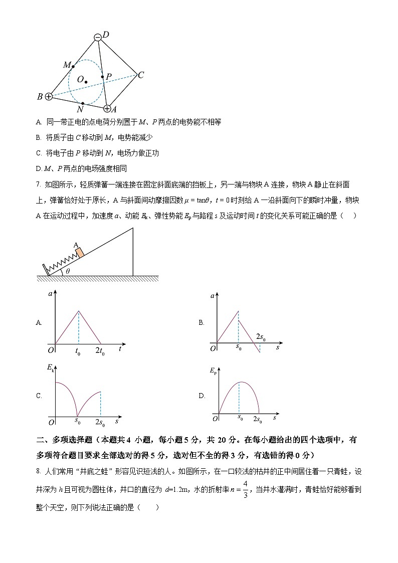 2024屆湖南省張家界市高三下學(xué)期二模聯(lián)考物理試題  Word版無答案第3頁