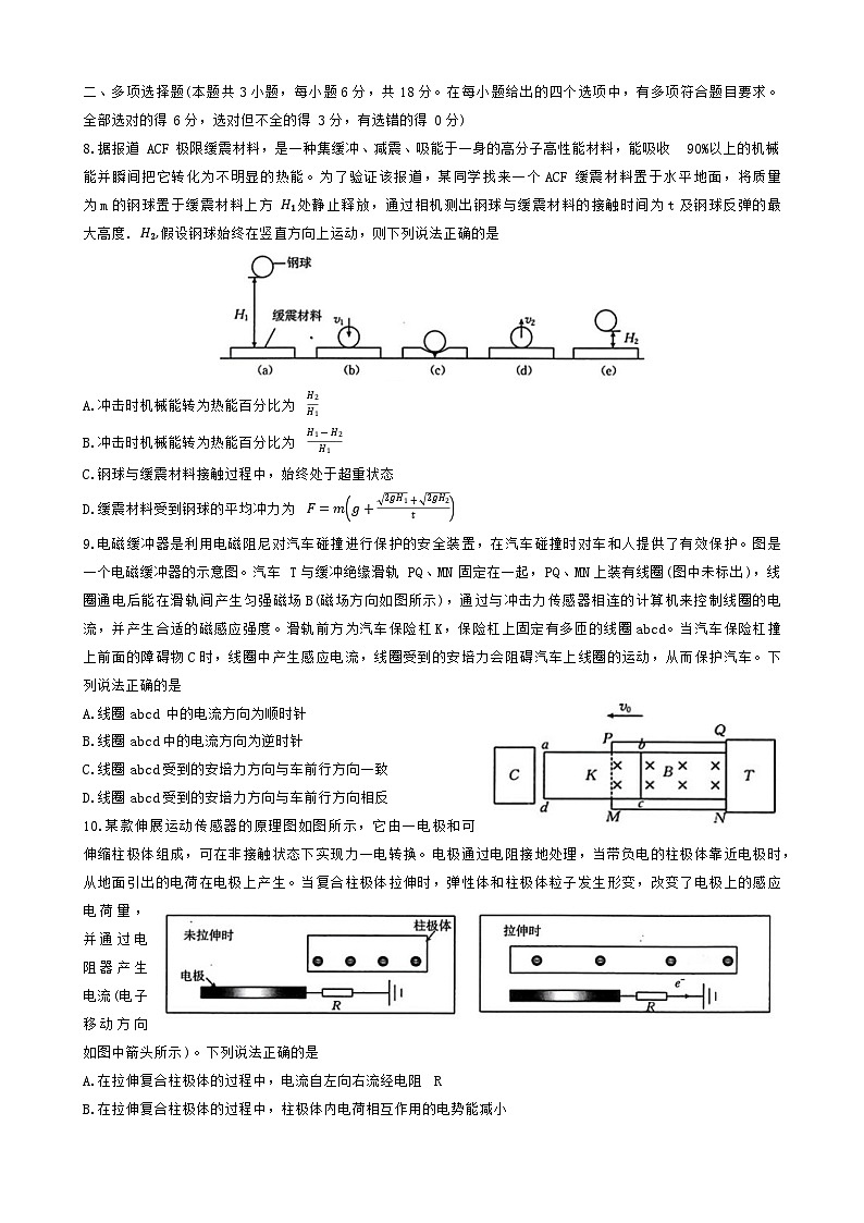 广东省湛江2023_2024高三物理上学期10月调研测试试题第3页