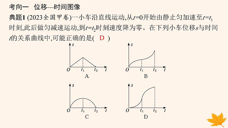 备战2025届新高考物理一轮总复习第1章运动的描述匀变速直线运动的研究第4讲专题提升运动图像问题课件第8页