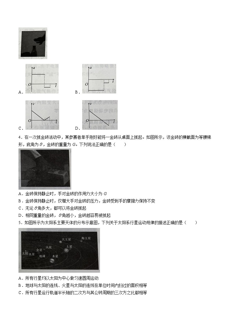 2024届广东省高三下学期一模(2月)考试物理试题02