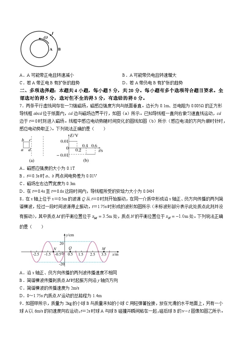 2024长沙雅礼中学高二下学期3月入学考试物理试卷含答案03