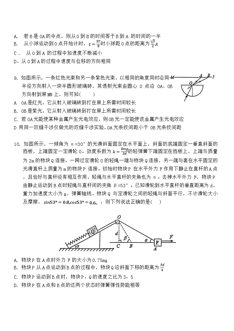 江西省鷹潭市2024屆高三下學期第一次模擬考試物理試題（Word版附解析）第3頁