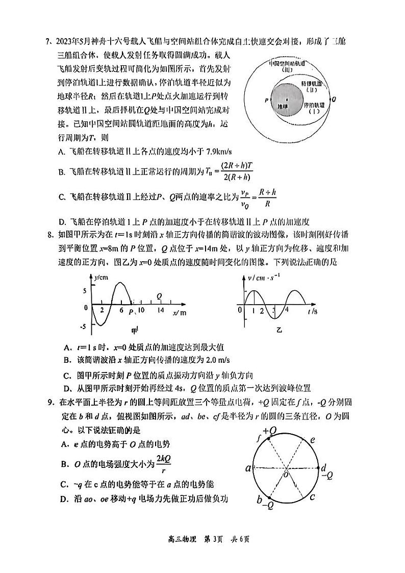 2024届辽宁省葫芦岛市普通高中高三下学期第一次模拟考试物理试题03