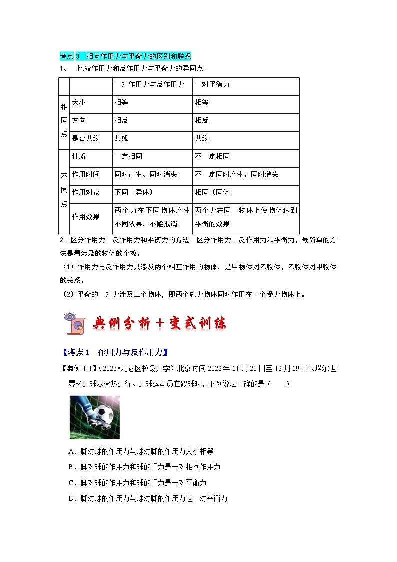 3.3牛顿第三定律(考点解读)(原卷版)第2页