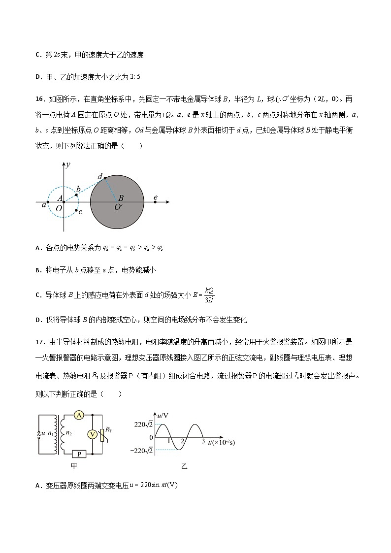 高考物理冲刺抢分选择题综合专练(全国乙卷)专练卷05(原卷版+解析)02