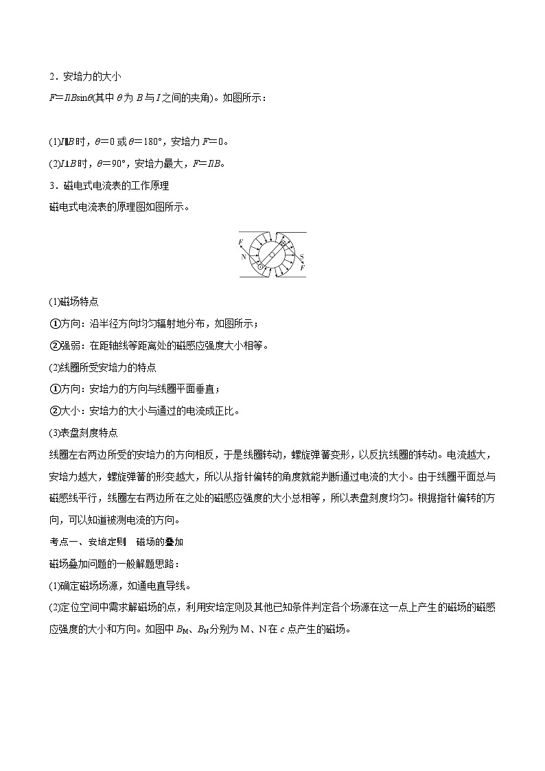 高三物理一轮复习精讲精练第一讲磁场及其对电流的作用(原卷版+解析)03