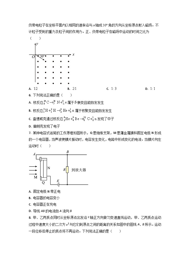 2023届青海省海东市高三下学期3月联考物理试题(Word版)02