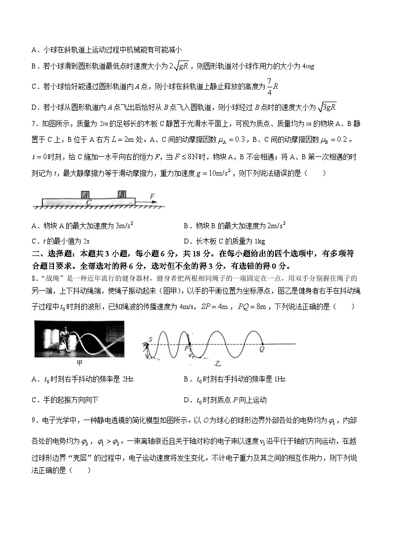 黑龙江省齐齐哈尔市2024届高三下学期二模考试物理试题及答案03