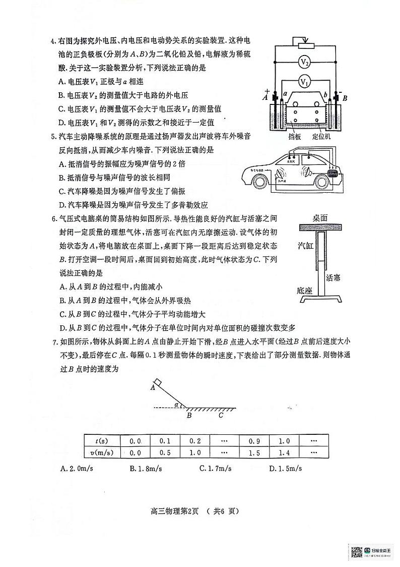 2024届江苏省南京市盐城市高三下学期第一次模拟考试物理试卷第2页