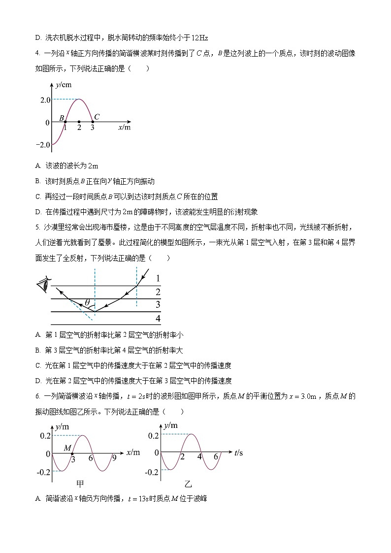 精品解析:河北省邢台市五岳联盟2023-2024学年高二下学期3月份月考物理试卷(原卷版)第2页