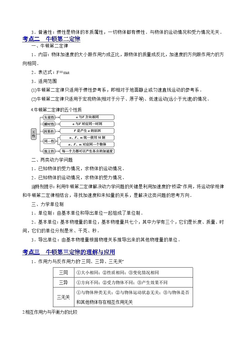 高考物理一轮复习讲练测(全国通用)3.1牛顿运动定律的理解(讲)(原卷版+解析)03