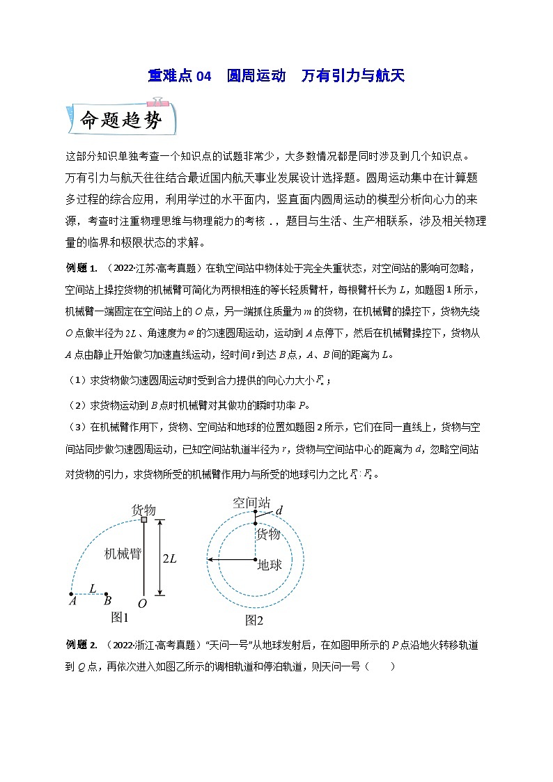 高考物理【热点重点难点】专练(全国通用)重难点04圆周运动 万有引力与航天(原卷版+解析)第1页