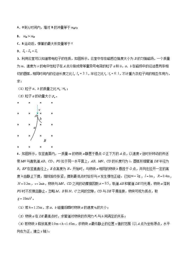 高三物理二轮高频考点冲刺突破专题11三大力场中动量守恒定律的应用(原卷版+解析)第2页