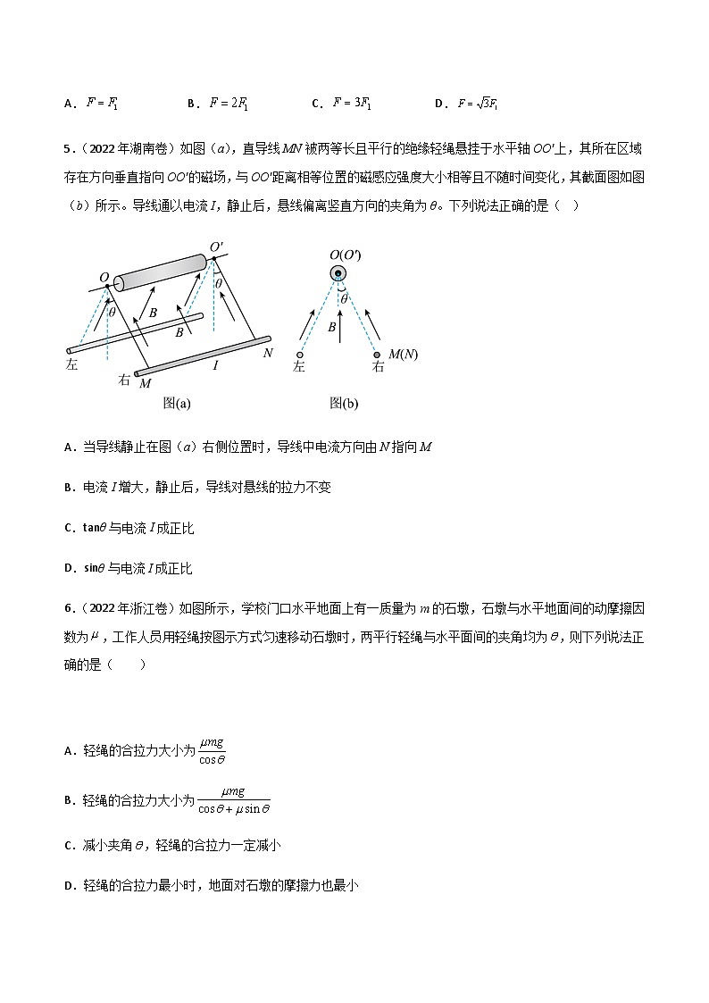 高三物理二轮高频考点冲刺突破专题01三大力场中的静态平衡问题(原卷版+解析)第3页