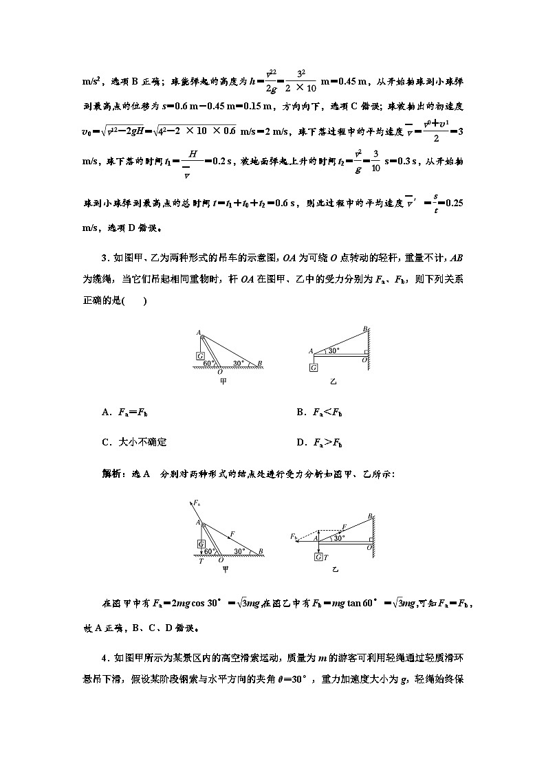 粤教版高中物理必修第一册模块综合测试(一)含答案02