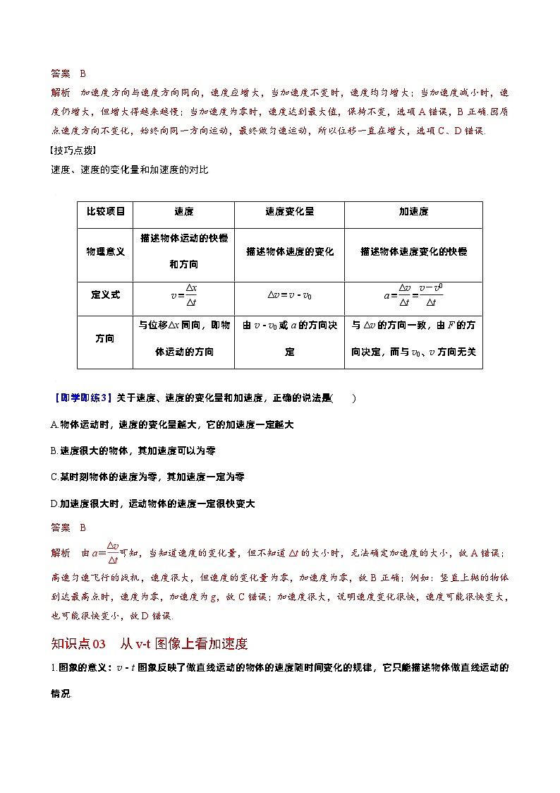 第4课 速度变化快慢的描述——加速度-高一物理同步精品讲义(人教必修第一册 )03
