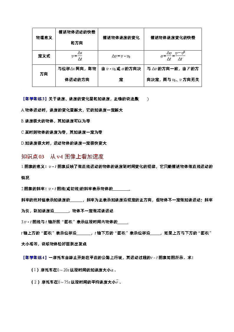 第4课 速度变化快慢的描述——加速度-高一物理同步精品讲义(人教必修第一册 )03