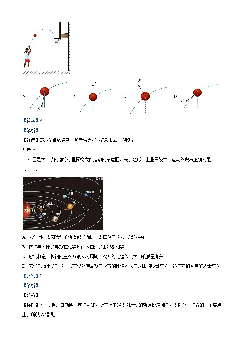 山东省临沂市郯城江山高级中学2023-2024学年高一下学期3月月考物理试题(解析版)第2页