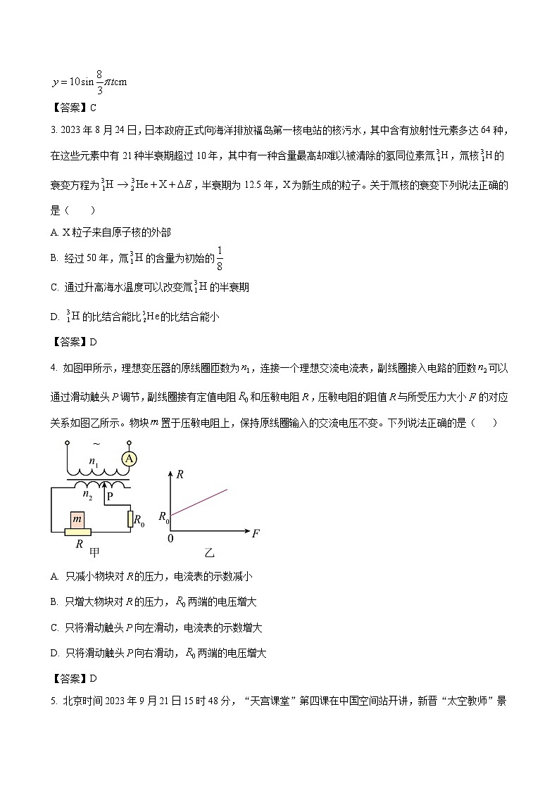 2024届吉林省梅河口市第五中学高三下学期第一次模拟考试物理试题(Word版)第2页