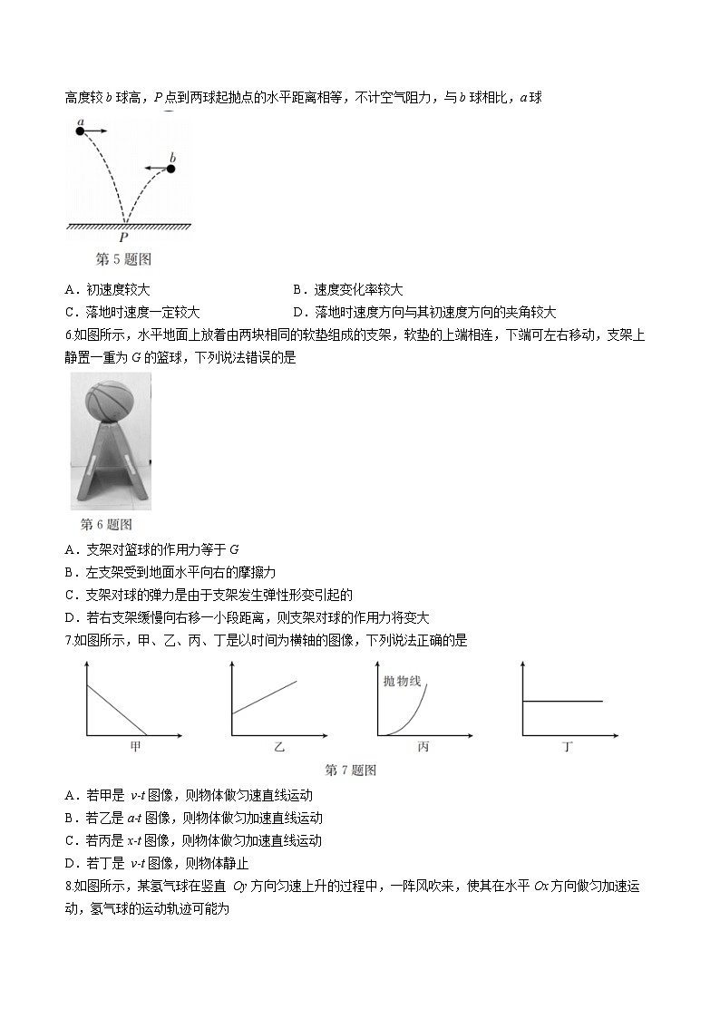 浙江省培优联盟2023-2024学年高一下学期4月联考物理试卷(Word版附解析)第2页