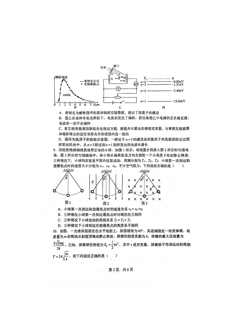 辽宁省沈阳市浑南区东北育才学校2023-2024学年高二下学期4月月考物理试题第3页