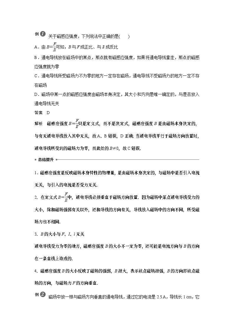 高中物理新教材同步必修第三册 第13章 2 磁感应强度 磁通量同步讲义第3页