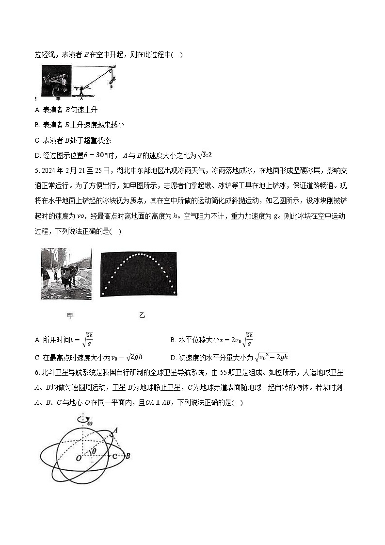 湖北省鄂东南省级示范高中教学改革联盟2023-2024学年高一下学期期中联考物理试卷第2页