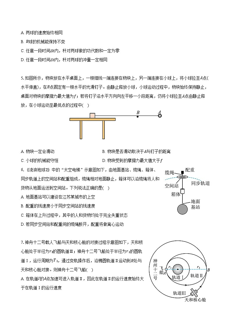 2022-2023学年江苏省盐城中学、南京二十九中高一(下)期中物理试卷(含解析)第2页