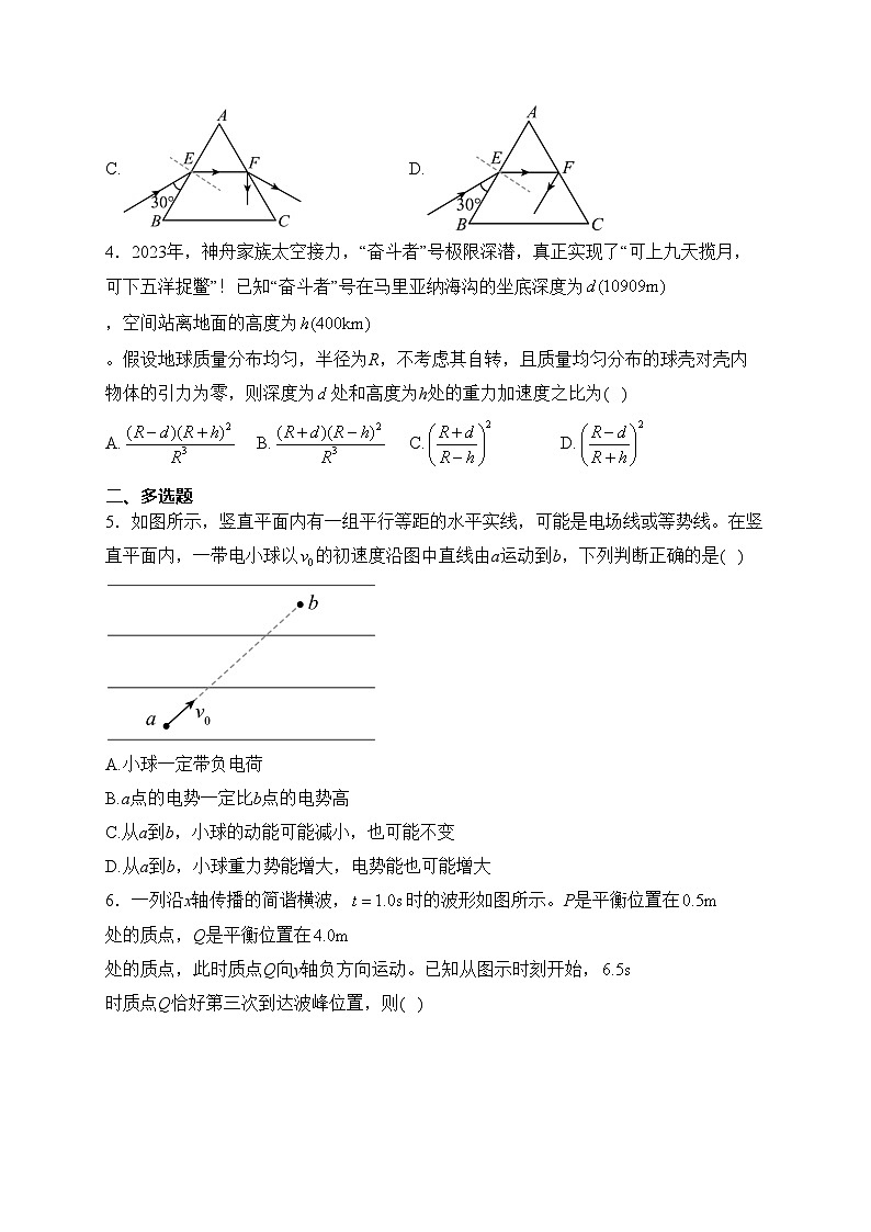 山西省省校际名校2024届高三下学期一模联考理综试卷-物理部分(含答案)第2页