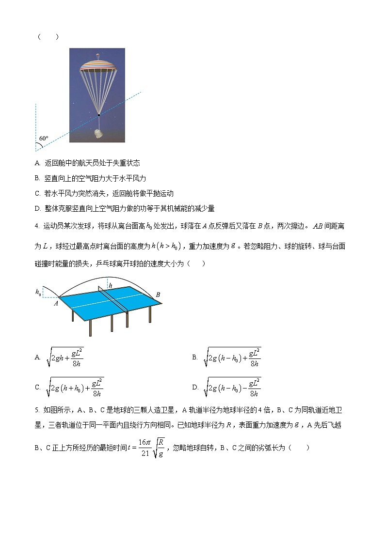 2024届山西省太原市高三高三下学期一模理综试卷-高中物理(原卷版+解析版)02