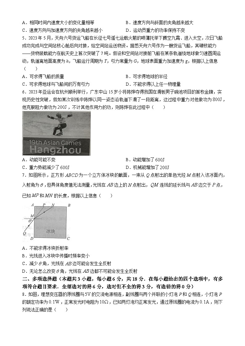 广东省大湾区2024届高三下学期二模联考物理试卷(Word版附答案)第2页