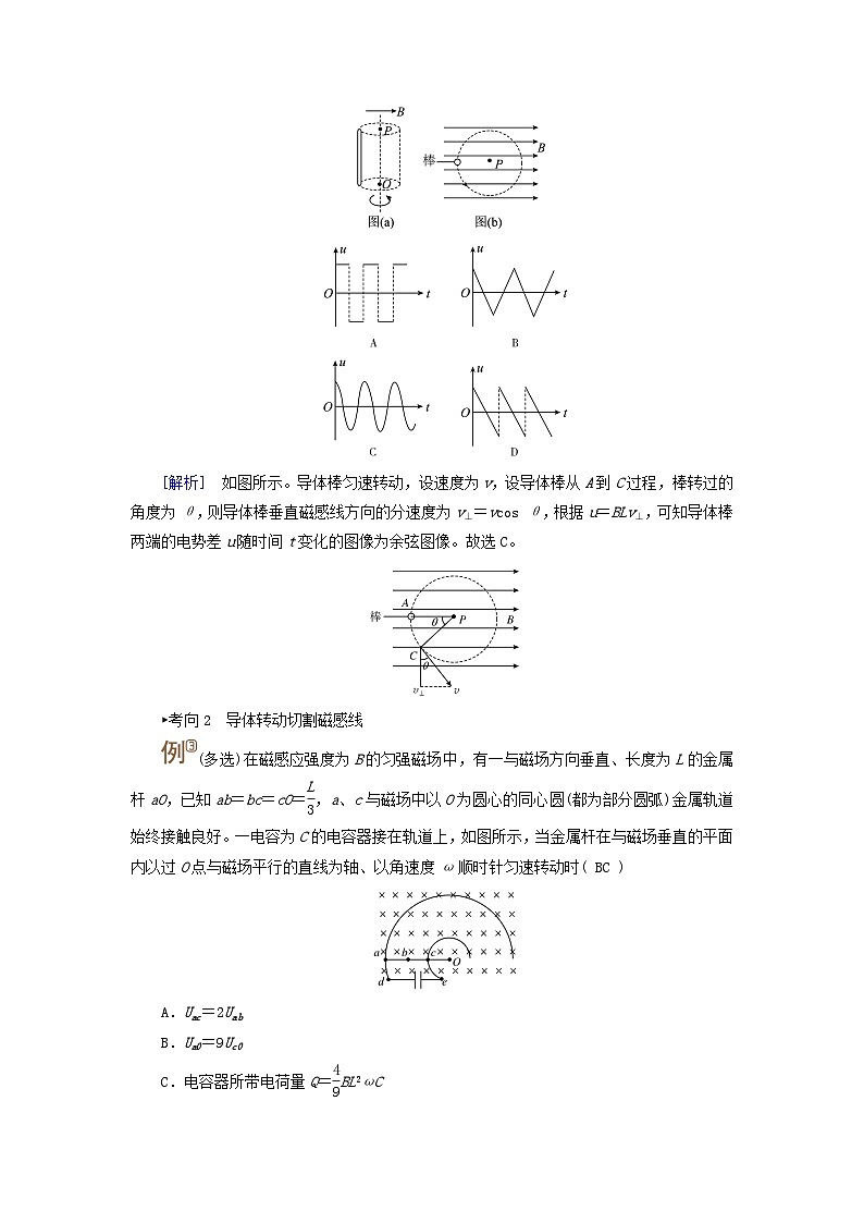 2025版高考物理一轮总复习考点突破训练题第12章电磁感应第30讲法拉第电磁感应定律自感和涡流考点2导体棒切割磁感线引起的感应电动势的计算02