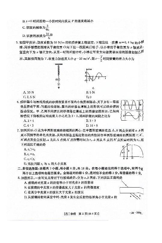 物理-河北省名校质检联盟2023-2024学年高二下学期3月物理试题第2页