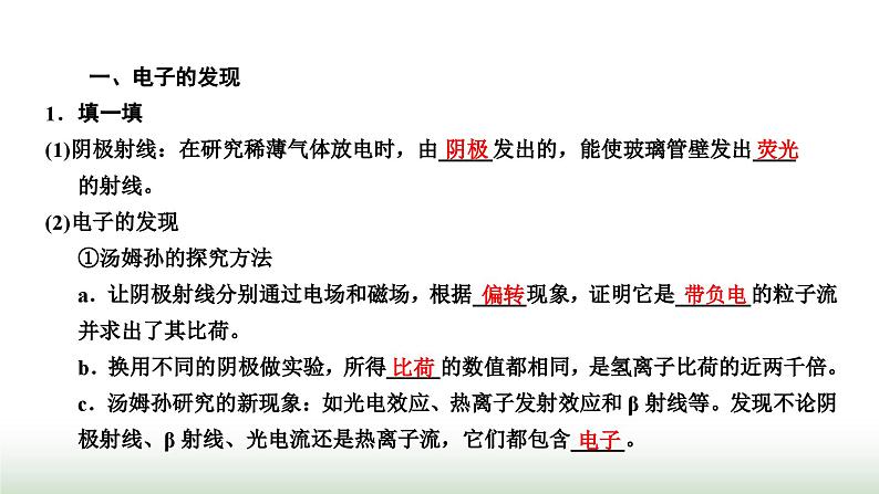 人教版高中物理选择性必修第三册第四章原子结构和波粒二项性第三节原子的核式结构模型课件第2页