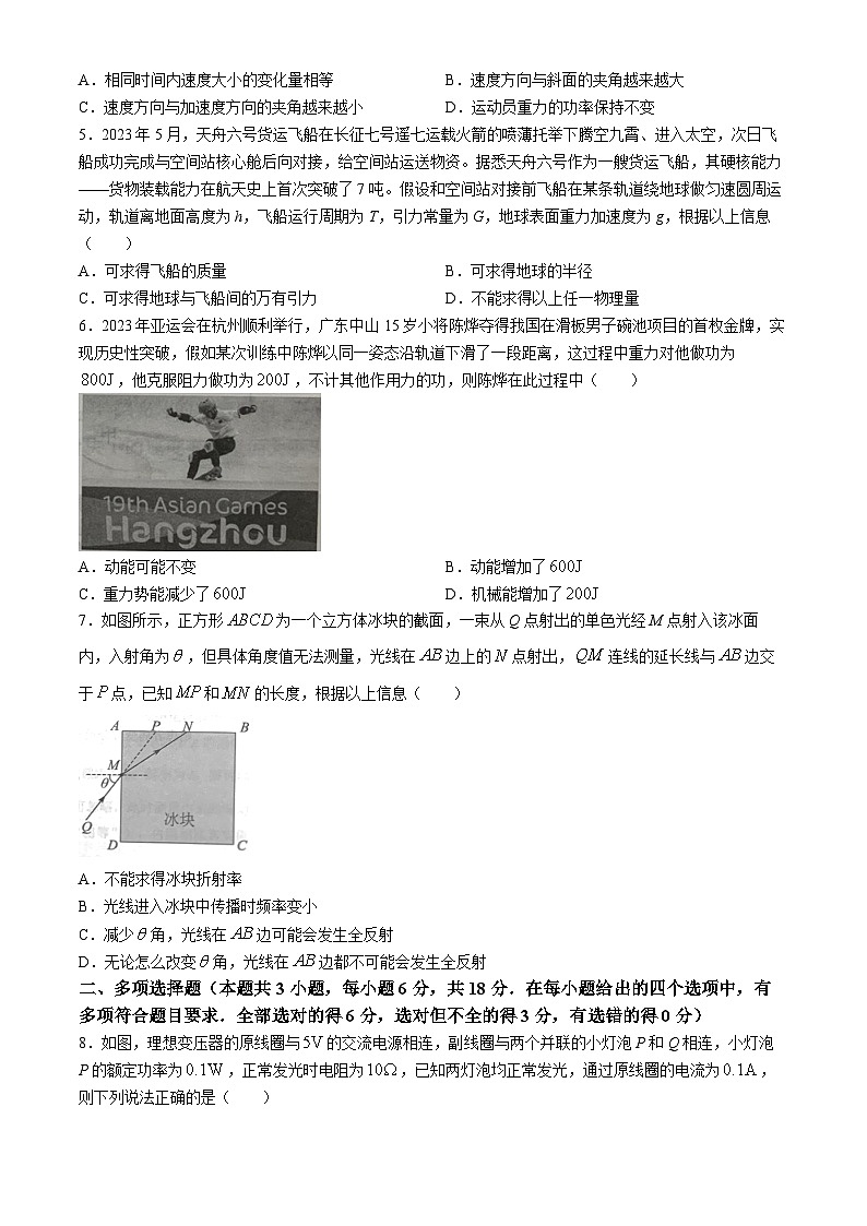 2024届广东省大湾区高三下学期二模联考试题 物理 Word版第2页